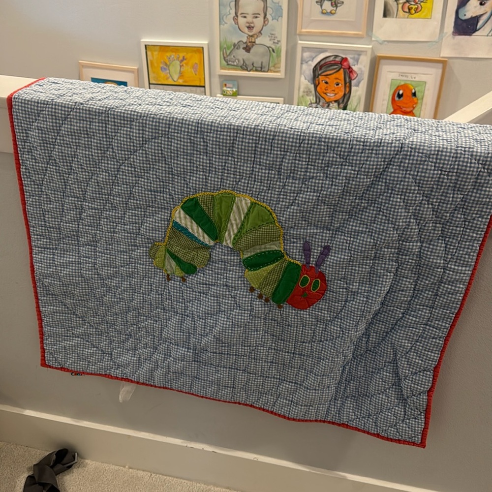 Pottery barn kids, the hungry caterpillar baby blanket quilt
